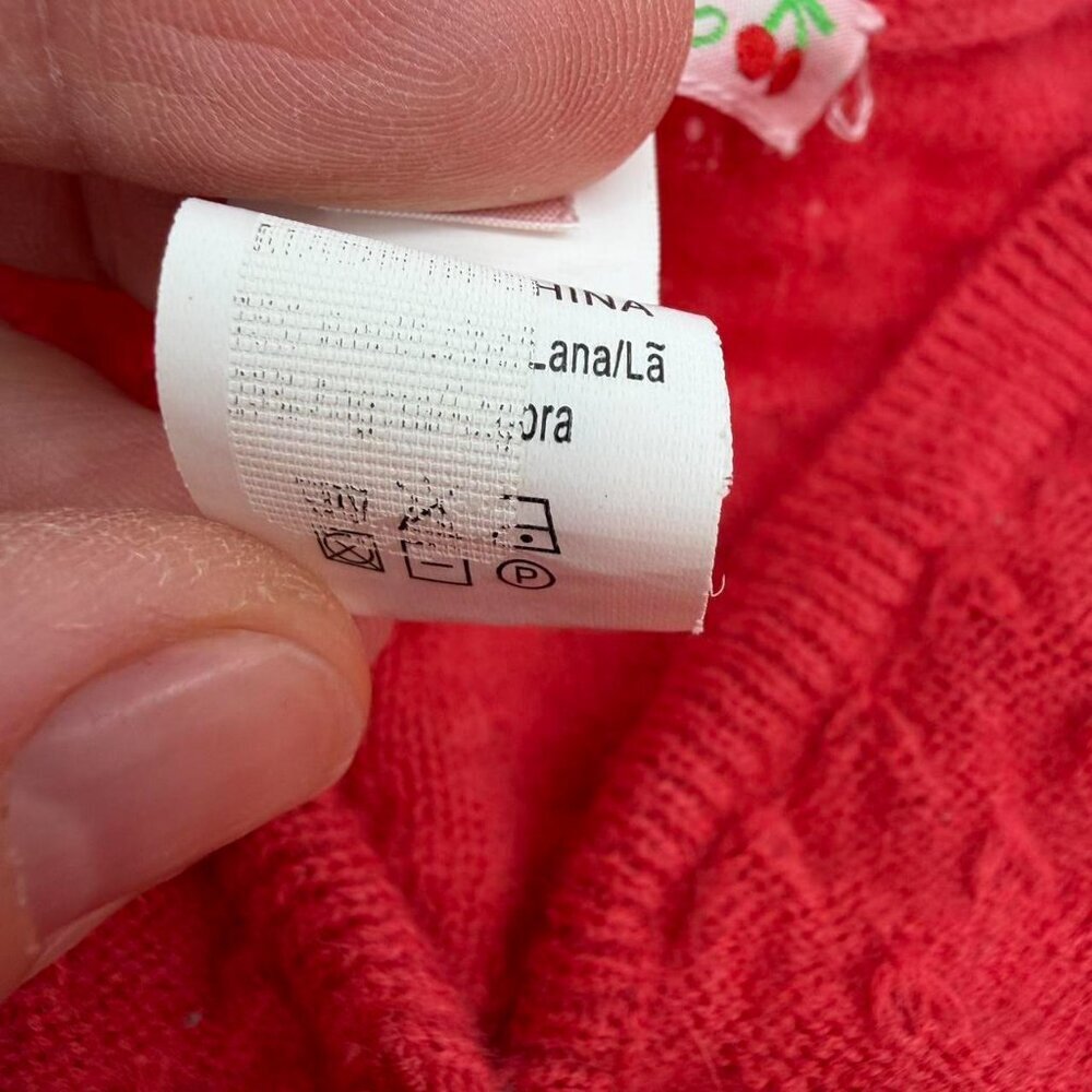 Bonpoint Girls Red Cardigan Sweater - Size 6 - Picture 3 of 3